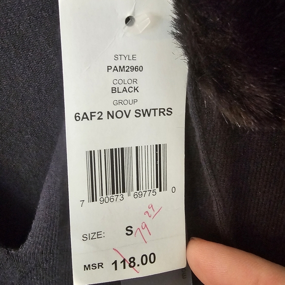 Marisa Christina Perisian NWT Removable Faux Fur Sweater Size S - Picture 2 of 7